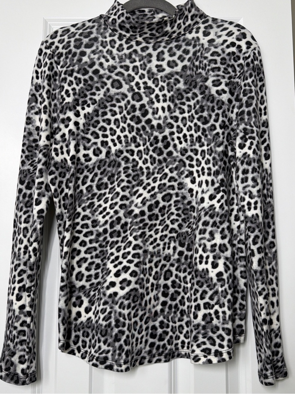 Charter Club Black and White Leopard Print Top